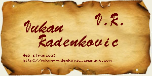 Vukan Radenković vizit kartica